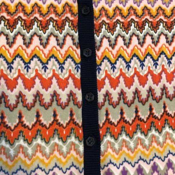 Anthropologie Tabitha Women’s Cardigan Sz M Chevron 100% Cotton Color - Picture 2 of 8